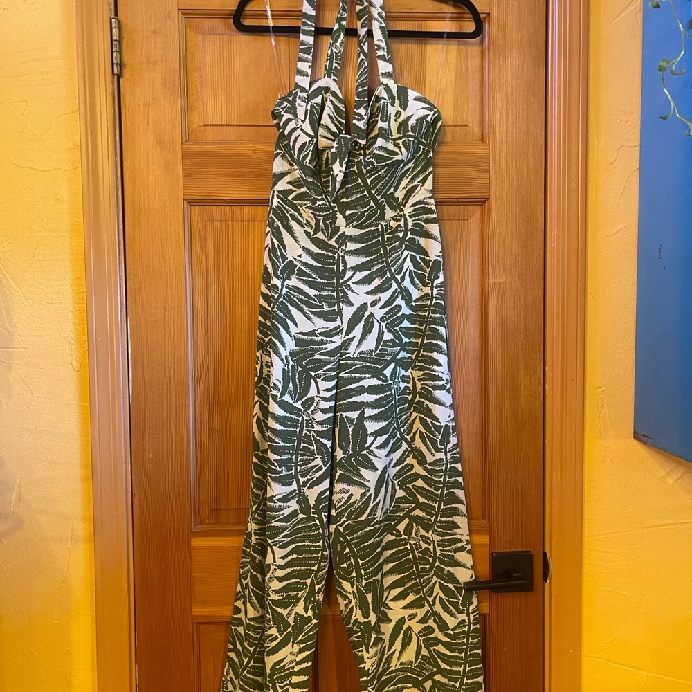 Leaf Print Green Jumpsuit